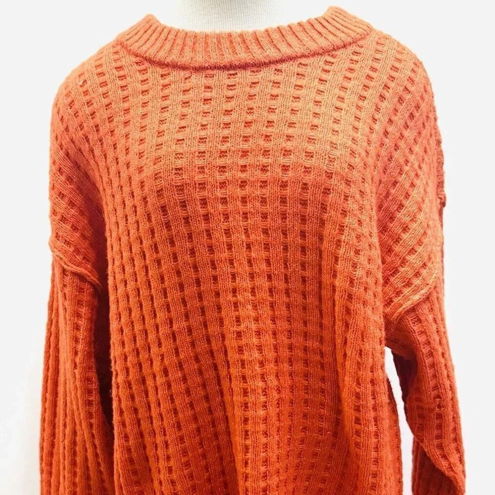 NWT SO GOODS FOR LIFE Juniors Long Sleeve Pullover Mock Neck Orange Sweater Sz L